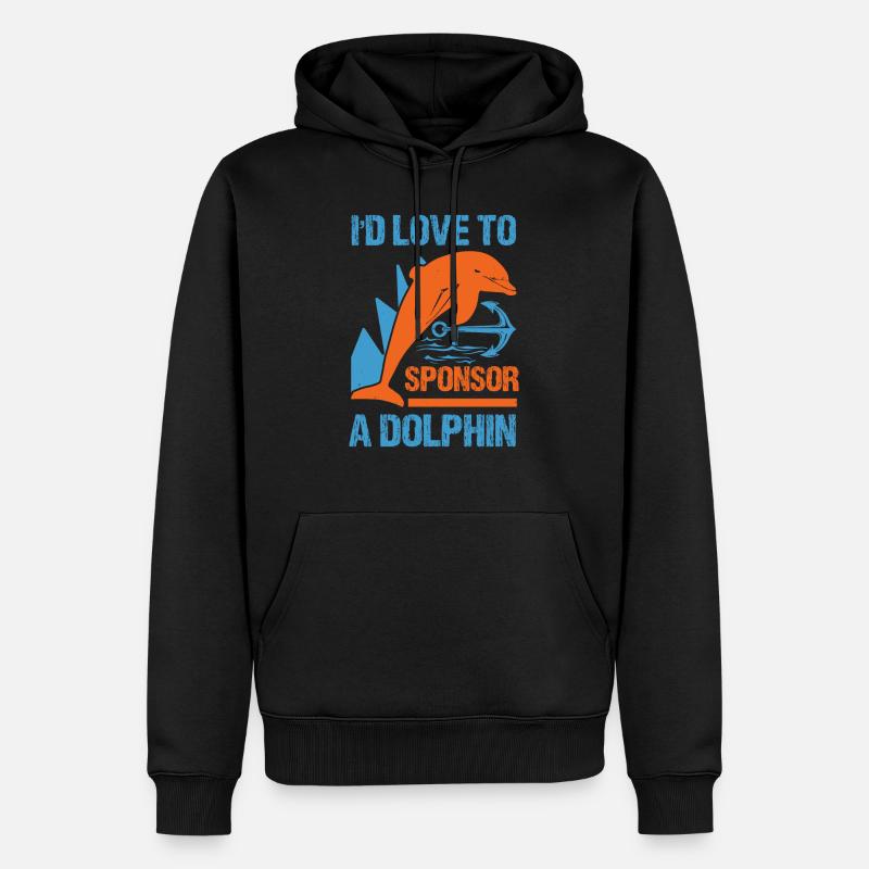 J’ADORERAIS PARRAINER UN DAUPHIN - Sweat à capuche Premium bio Homme - noir