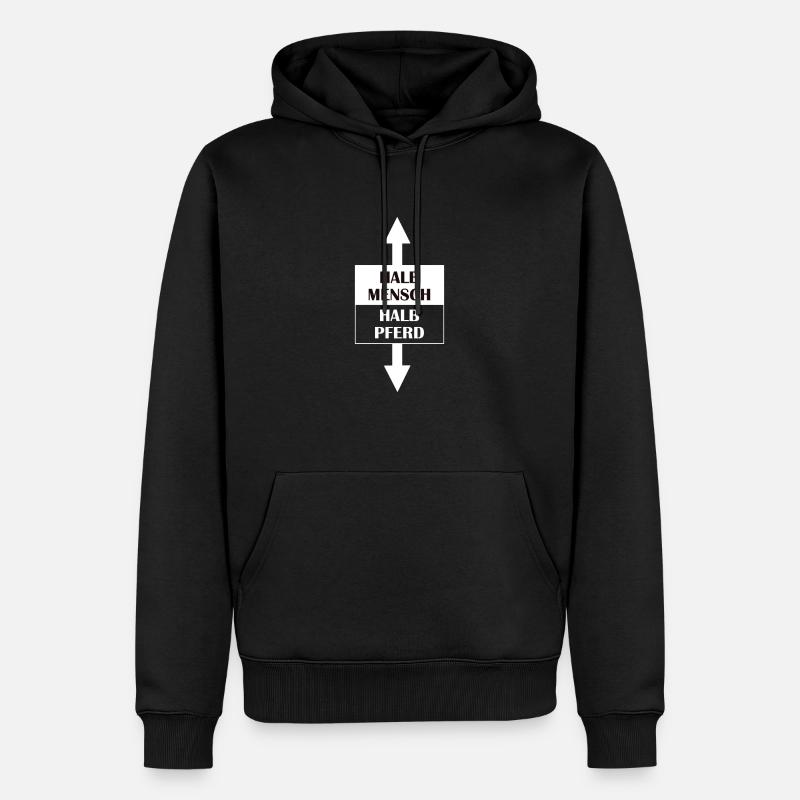 Halb Mensch, Halb Pferd - Männer Premium Bio Hoodie - Schwarz