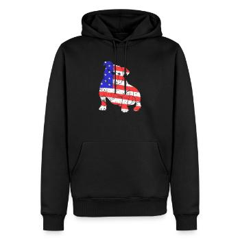 American Bulldog 4th of July Dog Lover - Men’s Premium Organic Hoodie - black - Front - Nico (187cm)