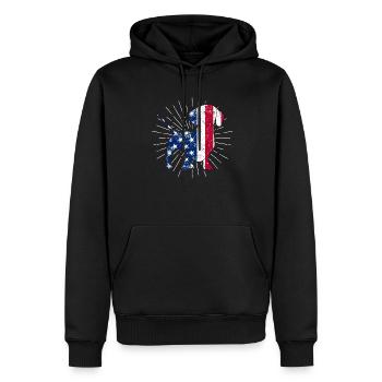Dackel 4. Juli Amerikanische Flagge Hundeliebhaber - Männer Premium Bio Hoodie - Schwarz - Vorne - Nico (187cm)