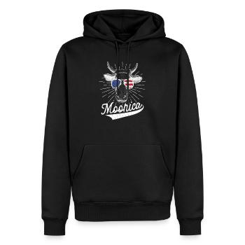 Cow July 4 Moorica Merica Patriotic Cows USA - Men’s Premium Organic Hoodie - black - Front - Nico (187cm)