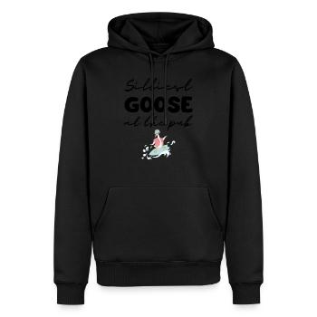 Silliest Goose at the pub, funny goose lover - Sweat à capuche Premium bio Homme - noir - Devant - Nico (187cm)