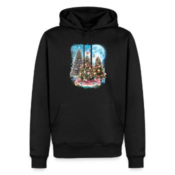 3 Moon Christmas Tree Cool Winter Season Snowman - Men’s Premium Organic Hoodie - black - Front - Nico (187cm)