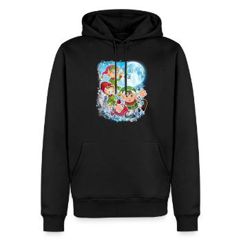 3 Mondelfen Kleiner Weihnachtsmann Lustige Weihnachtszeit - Männer Premium Bio Hoodie - Schwarz - Vorne - Nico (187cm)