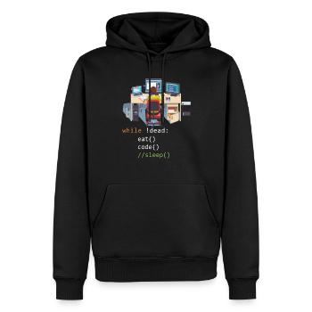 Informatik Python Programmierer Eat Code Sleep - Männer Premium Bio Hoodie - Schwarz - Vorne - Nico (187cm)