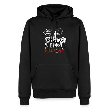 Lundi sans viande - Sweat à capuche Premium bio Homme - noir - Devant - Nico (187cm)