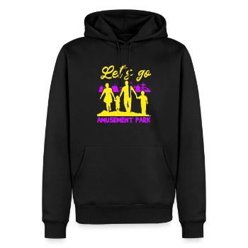 LET'S GO VERGNÜGUNGSPARK - Männer Premium Bio Hoodie - Schwarz - Vorne - Nico (187cm)