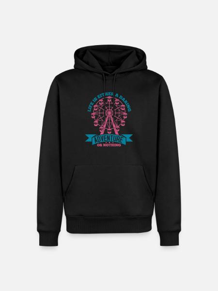 LIVET ER ENTEN ET DRISTIGT EVENTYR ELLER INGENTING - Herre Premium økologisk hoodie - sort