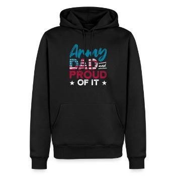 Armee-Vater und stolz darauf amerikanische Flagge - Männer Premium Bio Hoodie - Schwarz - Vorne - Nico (187cm)