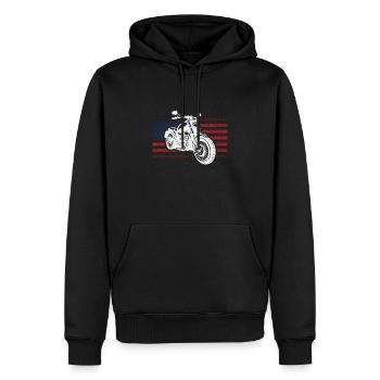 Patriotisches Motorrad Vintage amerikanische US - Männer Premium Bio Hoodie - Schwarz - Vorne - Nico (187cm)