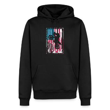 Dirt Bike USA Flagge Vintage Motocross amerika - Männer Premium Bio Hoodie - Schwarz - Vorne - Nico (187cm)