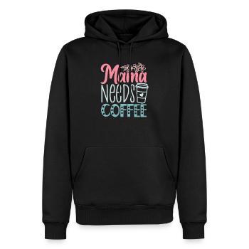Lustiger Muttertag - Mama braucht Kaffee - Männer Premium Bio Hoodie - Schwarz - Vorne - Nico (187cm)