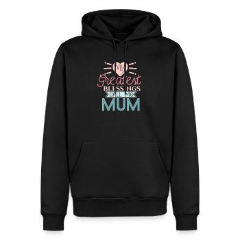 Mes plus grandes bénédictions Appelez-moi maman - Sweat à capuche Premium bio Homme - noir - Devant - Nico (187cm)