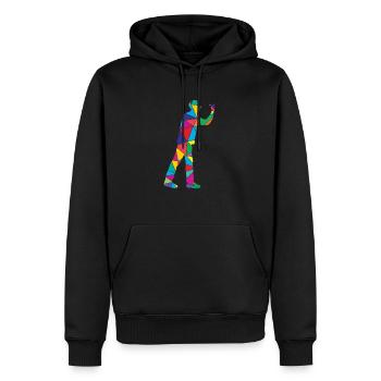Low Poly Dartist Polygon Dart - Männer Premium Bio Hoodie - Schwarz - Vorne - Nico (187cm)