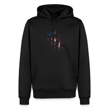 Skull Drapeau américain 4 juillet Patriotique - Sweat à capuche Premium bio Homme - noir - Devant - Nico (187cm)