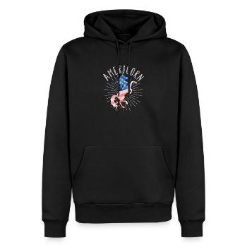 Americorn Einhorn 4. Juli US Patriotisch Mericorn - Männer Premium Bio Hoodie - Schwarz - Vorne - Nico (187cm)