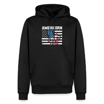 Licorne Americorn 4 juillet US Patriotic Mericorn - Sweat à capuche Premium bio Homme - noir - Devant - Nico (187cm)
