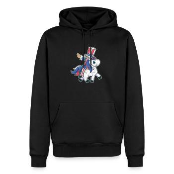 Riding Unicorn Lovers 4 juillet Mericorn patriot - Sweat à capuche Premium bio Homme - noir - Devant - Nico (187cm)