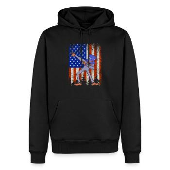 Dabbing Bigfoot 4 juillet Sasquatch Américain - Sweat à capuche Premium bio Homme - noir - Devant - Nico (187cm)