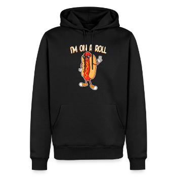 I'm on a roll Funny Wieners Hotdog Lovers Pet Pun - Männer Premium Bio Hoodie - Schwarz - Vorne - Nico (187cm)