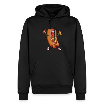 Hot Dog Funny Dancing Hotdog Food Sausage Lover - Sweat à capuche Premium bio Homme - noir - Devant - Nico (187cm)
