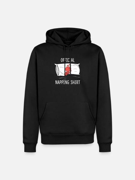 Chemise officielle de la sieste Fourmi Pyjama Sleeping Ant - Sweat à capuche Premium bio Homme - noir