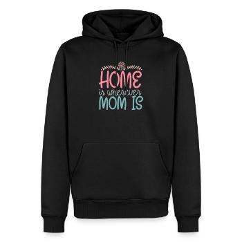 Douce fête des mères - La maison est là où maman est - Sweat à capuche Premium bio Homme - noir - Devant - Nico (187cm)
