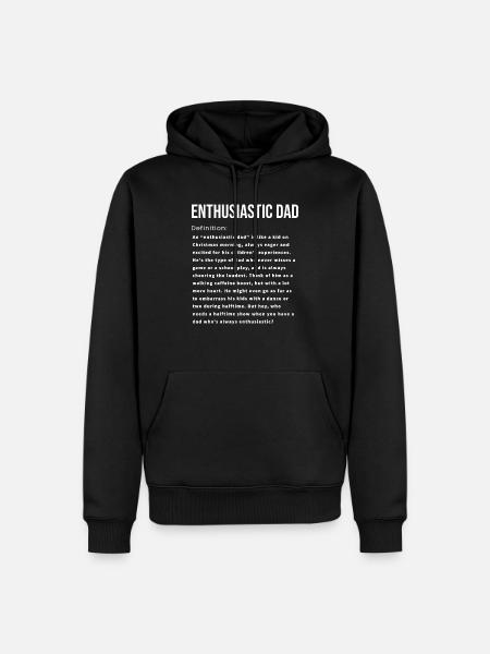 Père enthousiaste Définition Français - Sweat à capuche Premium bio Homme - noir