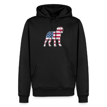 Labrador 4 juillet amoureux des chiens patriotiques US-am - Sweat à capuche Premium bio Homme - noir - Devant - Nico (187cm)
