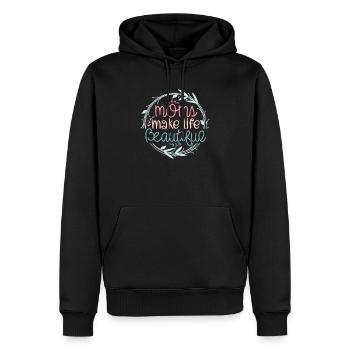 Ma mère rend la vie belle - Sweet Mother - Sweat à capuche Premium bio Homme - noir - Devant - Nico (187cm)