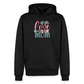 Sweet Simple - Ich liebe Mama - Männer Premium Bio Hoodie - Schwarz - Vorne - Nico (187cm)