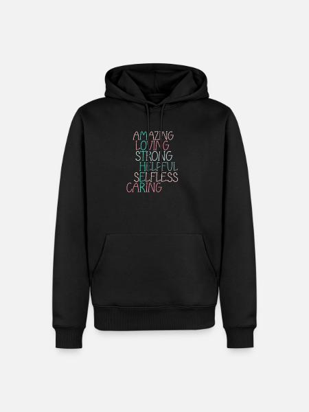 Mors dag søde citater - Mor akronym - Herre Premium økologisk hoodie - sort