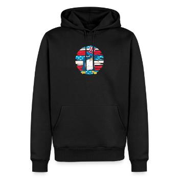 Dabbing Penguin 4 juillet Patriotic Dab USA - Sweat à capuche Premium bio Homme - noir - Devant - Nico (187cm)