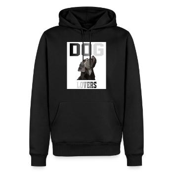 DOG LOVERS I HUNDE I HUND I HUNDEMOTIV - Männer Premium Bio Hoodie - Schwarz - Vorne - Nico (187cm)