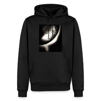 Frau Kunst - Männer Premium Bio Hoodie - Schwarz - Vorne - Nico (187cm)