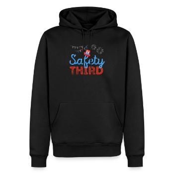 Drôle de feu d’artifice patriotique du 4 juillet - Sweat à capuche Premium bio Homme - noir - Devant - Nico (187cm)