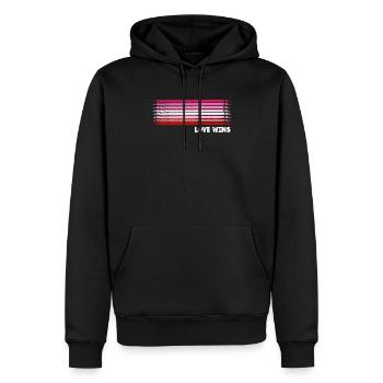 Lesbian Lesbisch Pride Flagge Geschenk - Männer Premium Bio Hoodie - Schwarz - Vorne - Nico (187cm)