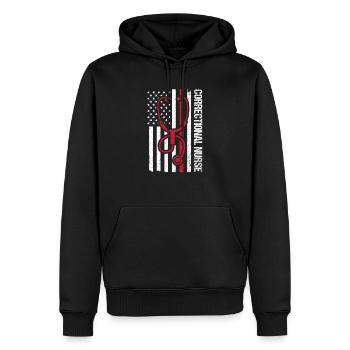 Infirmière correctionnelle américaine - Sweat à capuche Premium bio Homme - noir - Devant - Nico (187cm)