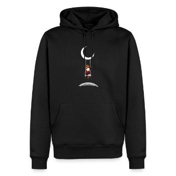 Hexe auf Mond Schaukel Halloween Kostüm - Männer Premium Bio Hoodie - Schwarz - Vorne - Nico (187cm)