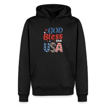 Gott segne die USA amerikanische Flagge patriot - Männer Premium Bio Hoodie - Schwarz - Vorne - Nico (187cm)