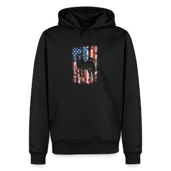 Akita 4. Juli Patriotisch Amerikanische USA Flagge - Männer Premium Bio Hoodie - Schwarz - Vorne - Nico (187cm)
