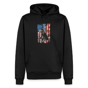 Mops 4. Juli Patriotisch Amerikanische USA Flagge - Männer Premium Bio Hoodie - Schwarz - Vorne - Nico (187cm)