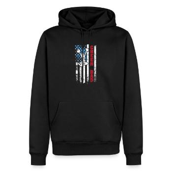 4 juillet Drapeau américain Encouragez papa papa patriotique père - Sweat à capuche Premium bio Homme - noir - Devant - Nico (187cm)