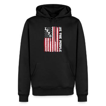 1776 Wir Das Volk Patriotisch Amerikanische - Männer Premium Bio Hoodie - Schwarz - Vorne - Nico (187cm)
