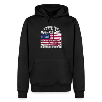 Vintage US American Flag It Needs To Be Reread We - Männer Premium Bio Hoodie - Schwarz - Vorne - Nico (187cm)