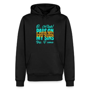 VERZEIHEN SIE MIR MEINE SÜNDEN JA, ICH KOMME - Männer Premium Bio Hoodie - Schwarz - Vorne - Nico (187cm)