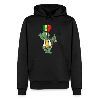 Senegal Fan Turtle - Men’s Premium Organic Hoodie - black - Front - Nico (187cm)