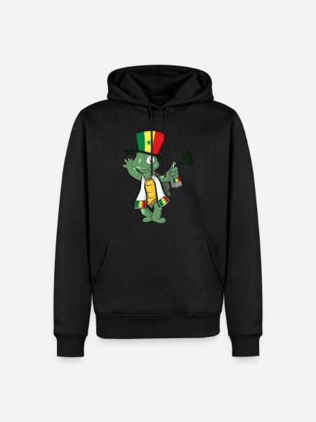 Senegal Fan Turtle - Men’s Premium Organic Hoodie - black