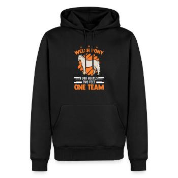 Welsh Pony 4 Hufen 2 Beine Ein Team - Männer Premium Bio Hoodie - Schwarz - Vorne - Nico (187cm)