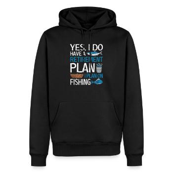 Ja, ich habe einen Ruhestandsplan, ich plane zu - Männer Premium Bio Hoodie - Schwarz - Vorne - Nico (187cm)